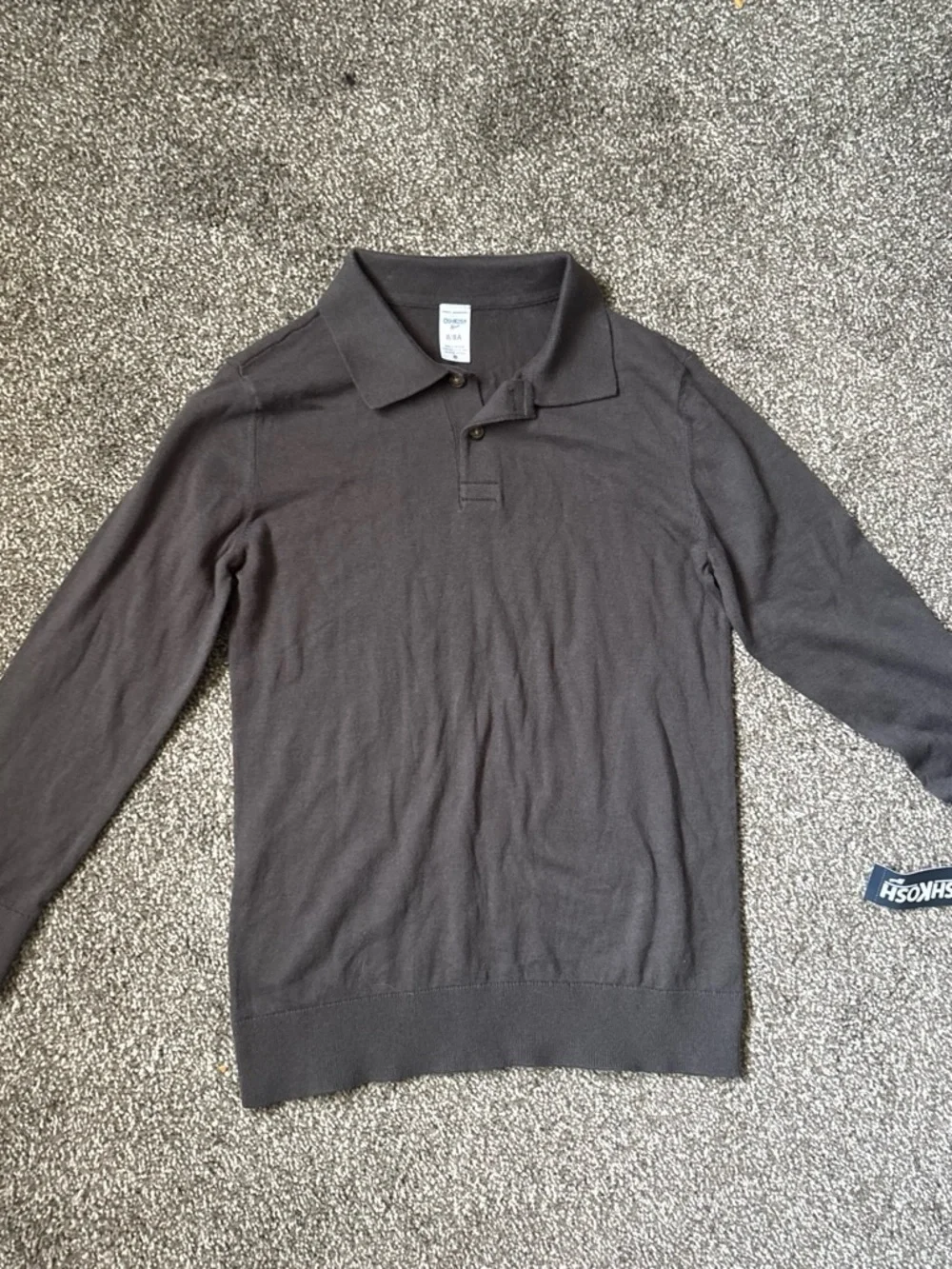 OshKosh boys Long-Sleeve Polo - Charcoal